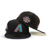 Black Arizona Diamondbacks Green Bottom 20th Anniversary Side Patch New Era 59Fifty Fitted