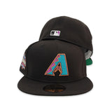 Black Arizona Diamondbacks Green Bottom 20th Anniversary Side Patch New Era 59Fifty Fitted