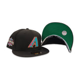 Black Arizona Diamondbacks Green Bottom 20th Anniversary Side Patch New Era 59Fifty Fitted