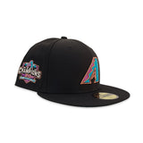 Black Arizona Diamondbacks Green Bottom 20th Anniversary Side Patch New Era 59Fifty Fitted