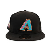 Black Arizona Diamondbacks Green Bottom 20th Anniversary Side Patch New Era 59Fifty Fitted