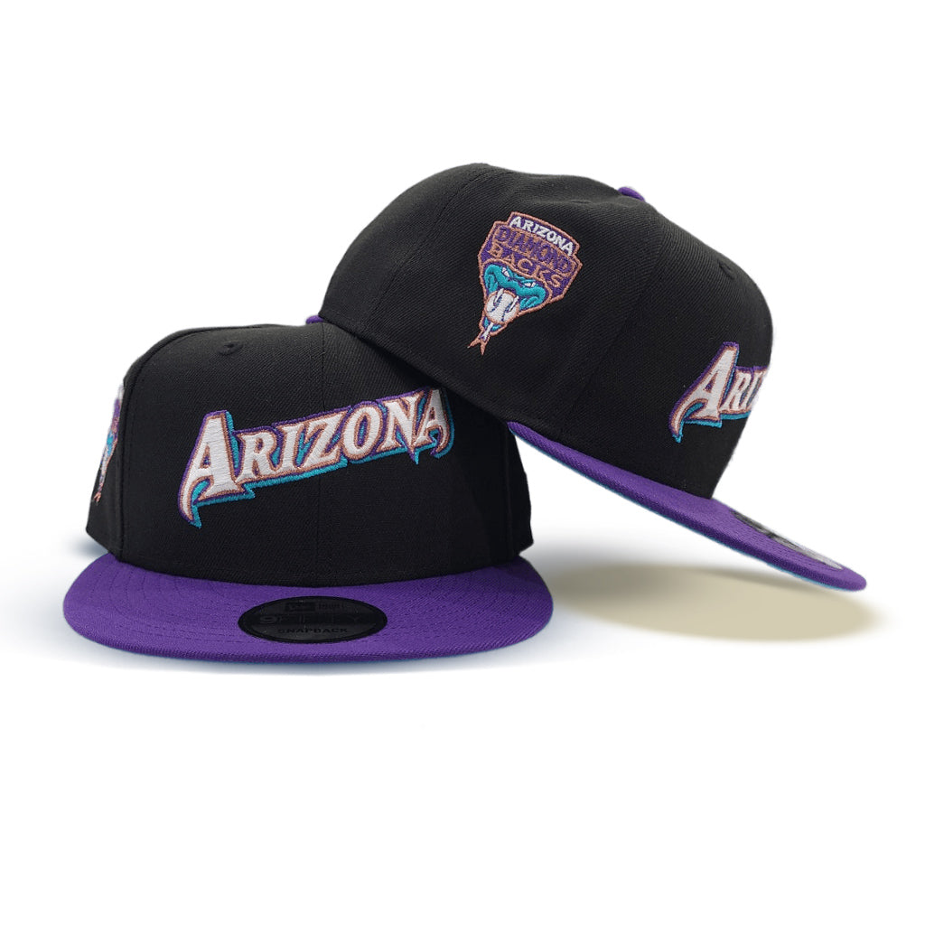Black Arizona Diamondbacks Purple Visor Teal Bottom D-Back Side Patch New  Era 9Fifty Snapback