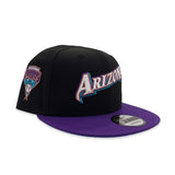 Black Arizona Diamondbacks Purple Visor Teal Bottom D-Back Side Patch New Era 9Fifty Snapback