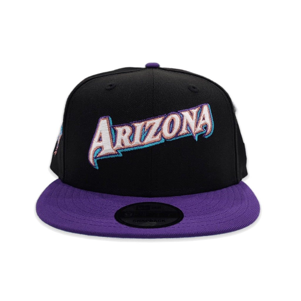 Black Arizona Diamondbacks Purple Visor Teal Bottom D-Back Side