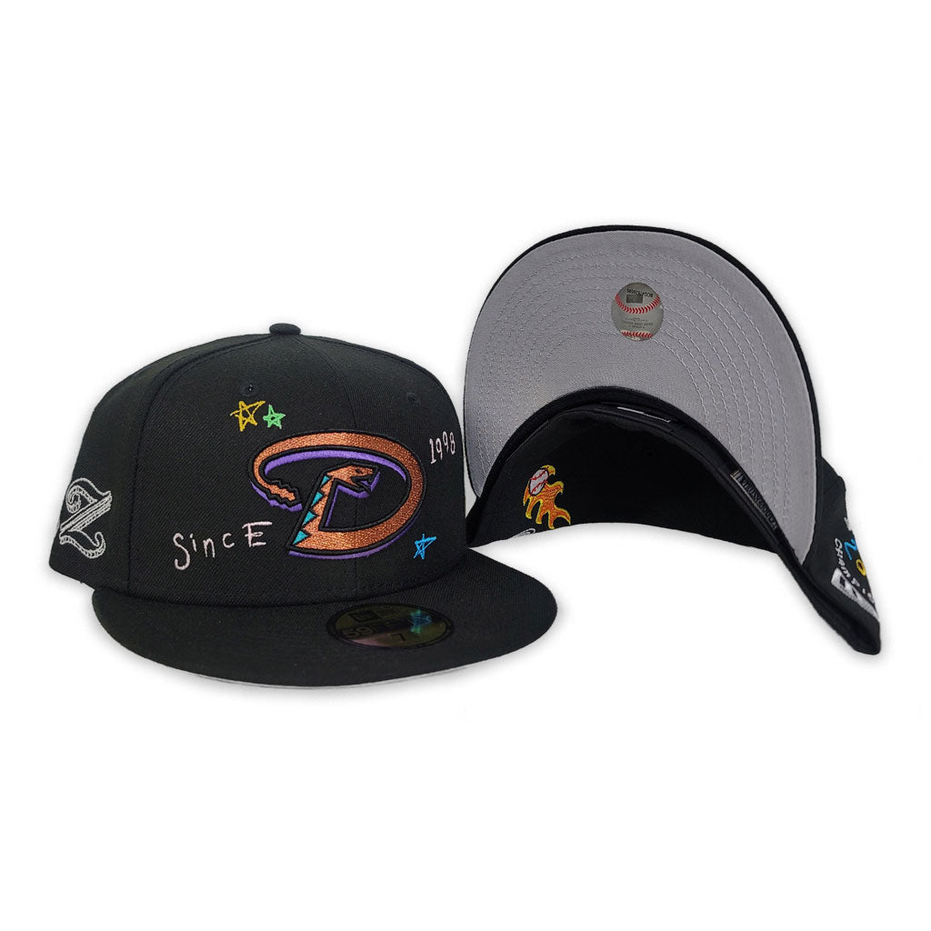 Miami Marlins ALL-OVER SCRIBBLE Black Fitted Hat by New Era