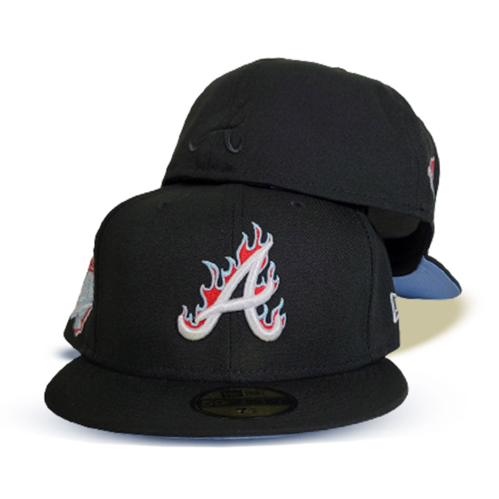 New Era Atlanta Braves Mens Grey Tonal Black Pop 1995 WS Side Patch 59FIFTY  Fitted Hat
