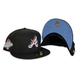 Black Atlanta Braves Flame Pattern Icy Blue Bottom 1995 World Series Side Patch New Era 59Fifty Fitted