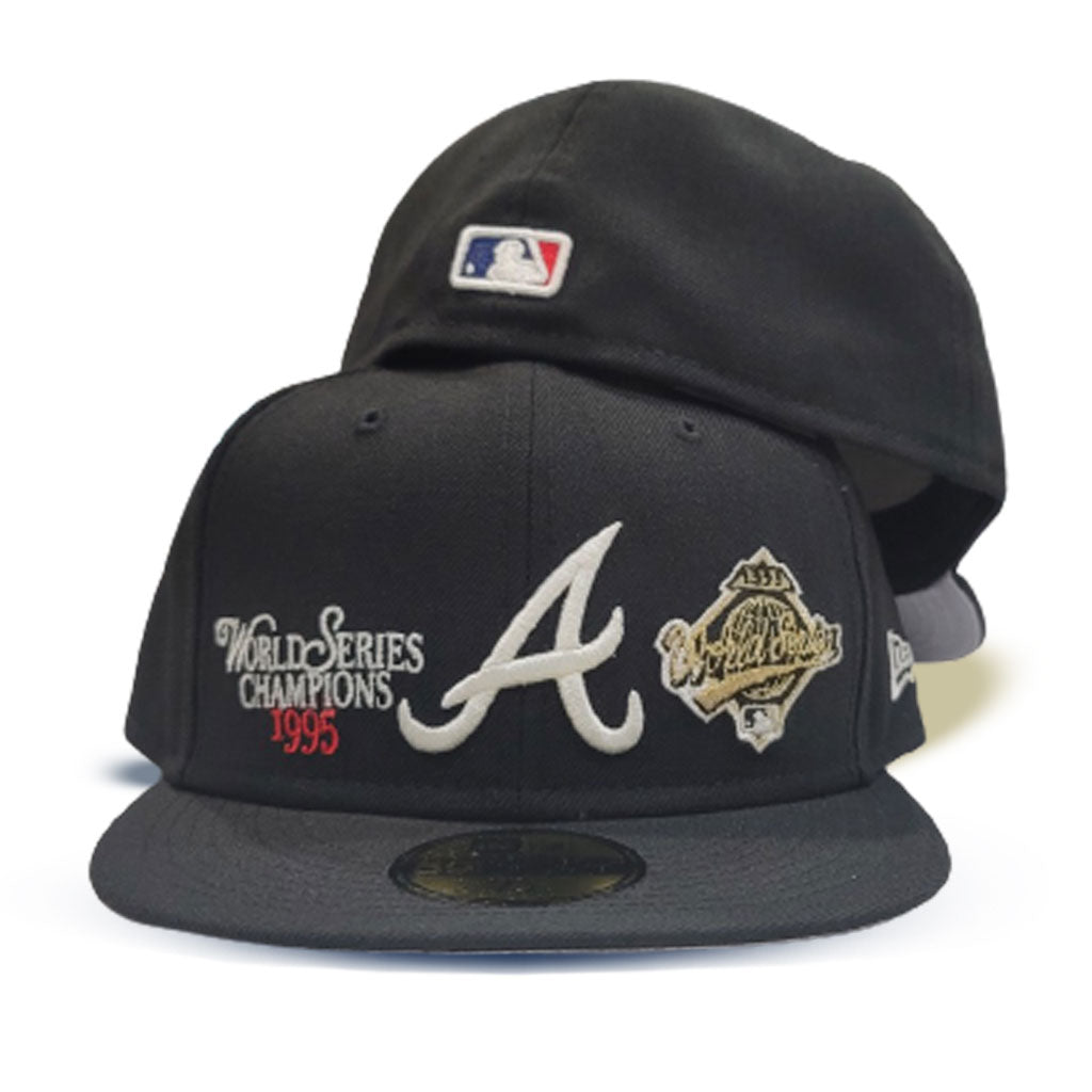 Atlanta Braves 1995 World Series New Era 59FIFTY Fitted Hats (Gray Under BRIM) 7 3/8