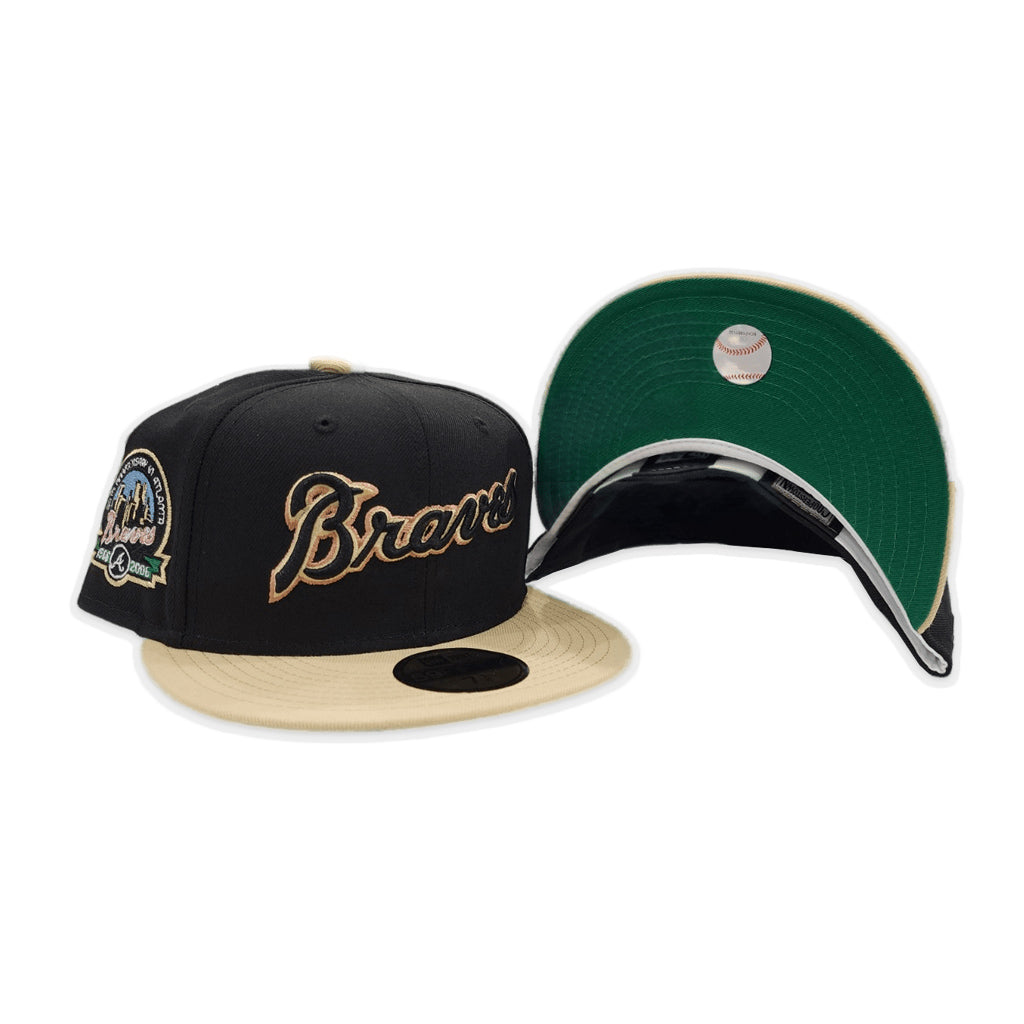 Atlanta Braves 40th Anniversary Black Green 59Fifty Fitted Hat by