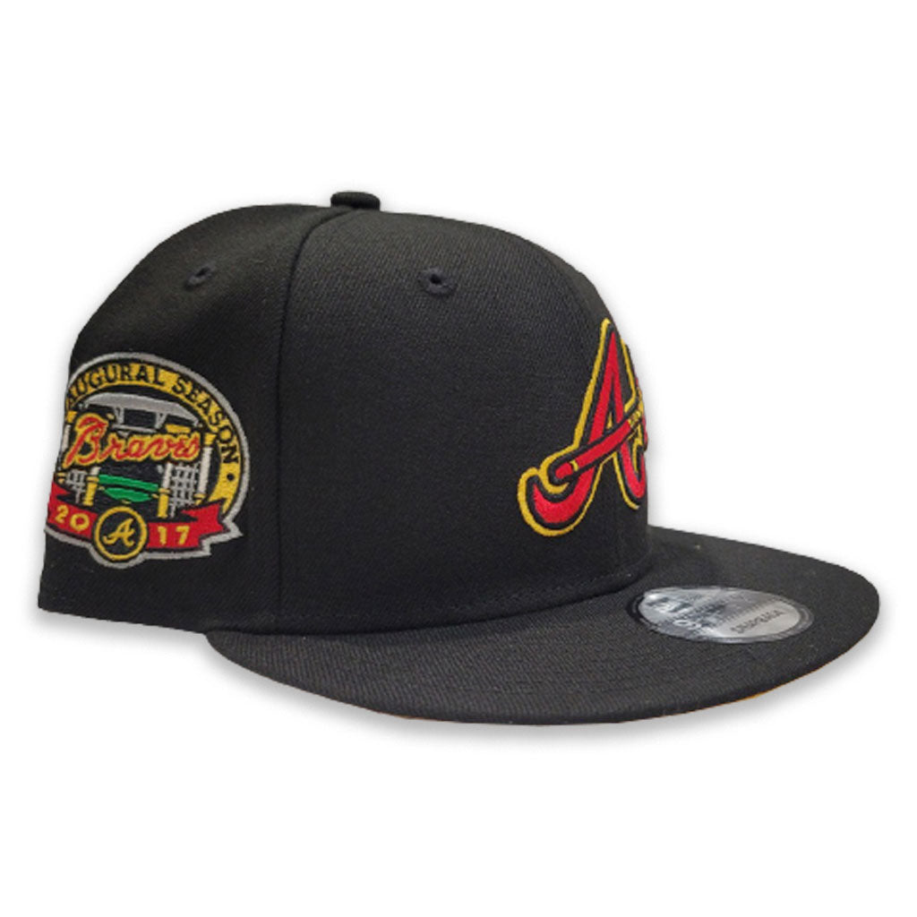 Black Atlanta Braves Yellow Bottom 2017 Inaugural Season Side Patch New Era  9Fifty Snapback