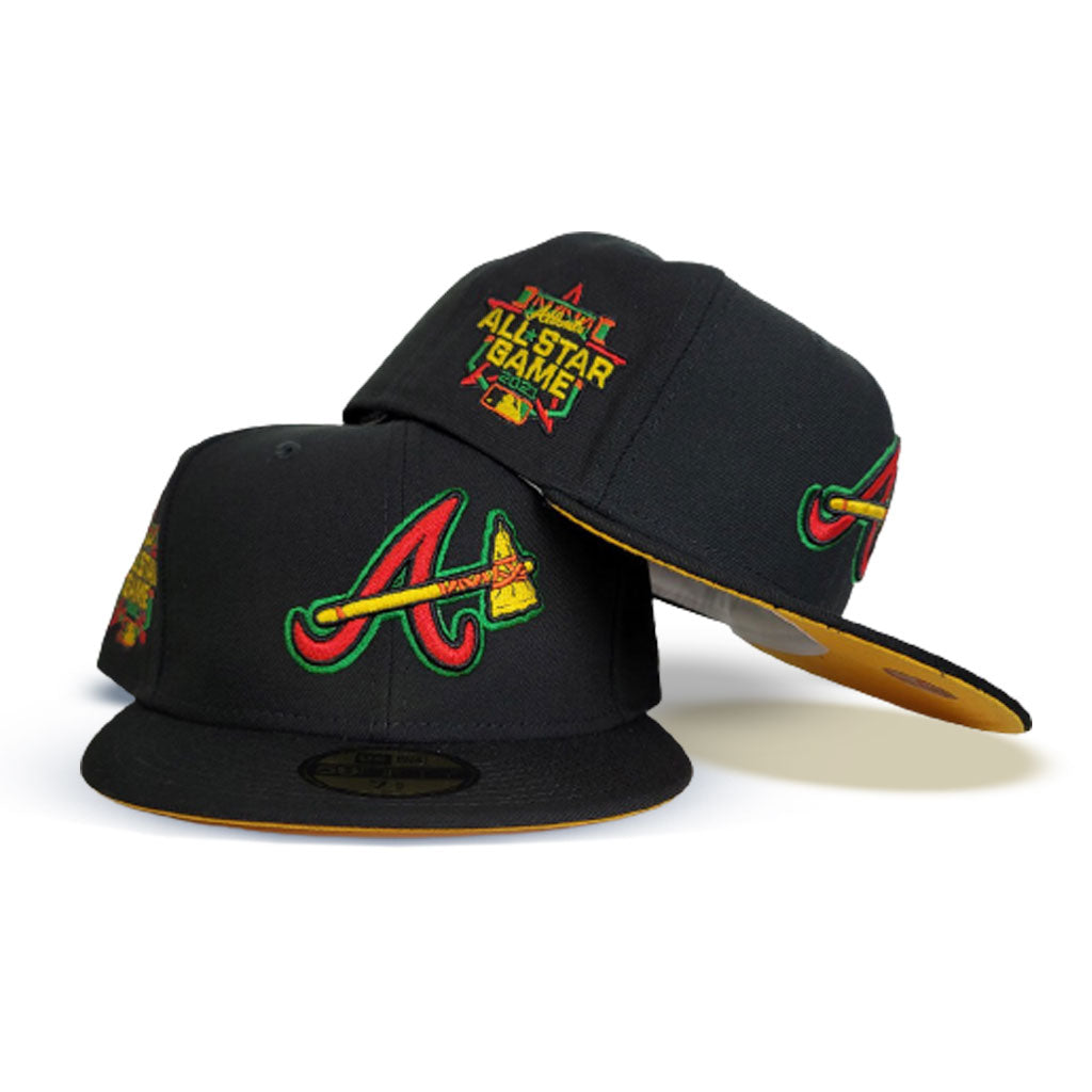 Black Atlanta Braves Yellow Bottom 2021 All Star Game Side Patch New Era  59Fifty Fitted Hat