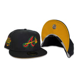 Black Atlanta Braves Yellow Bottom 2021 All Star Game Side Patch New Era 59Fifty Fitted Hat