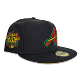 Black Atlanta Braves Yellow Bottom 2021 All Star Game Side Patch New Era 59Fifty Fitted Hat