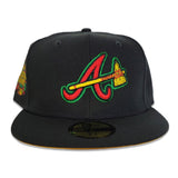 Black Atlanta Braves Yellow Bottom 2021 All Star Game Side Patch New Era 59Fifty Fitted Hat