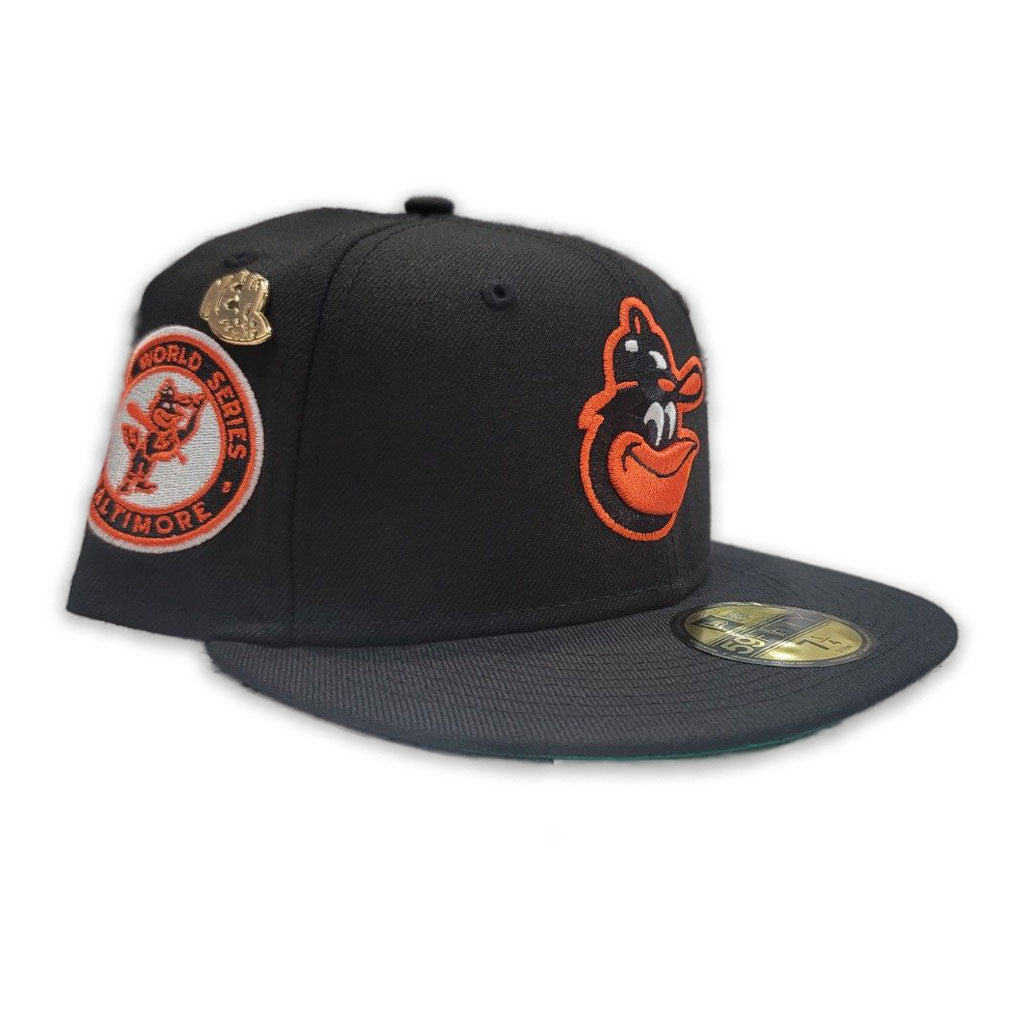 Black Baltimore Orioles Green Bottom 1966 World Series Side Patch "59FIFTY DAY" New Era 59Fifty Fitted