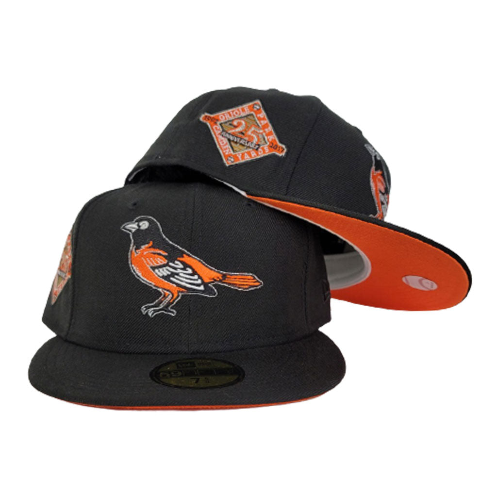 Men's New Era Black/Orange New Era Baltimore Orioles 25th