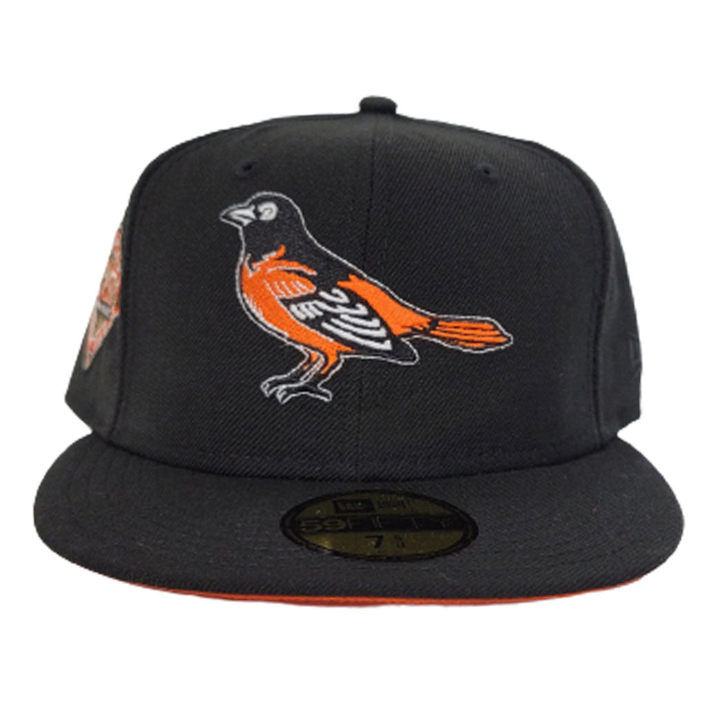 New Era 59FIFTY Baltimore Orioles 25th Anniversary Patch Jersey Hat- Black, Orange Black/Orange / 7