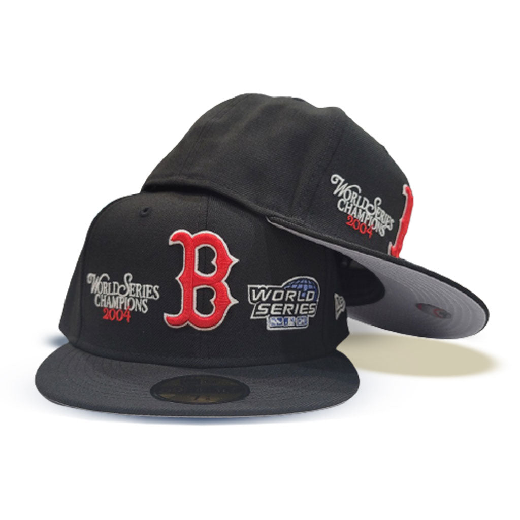 Black Boston Red Sox Gray Bottom 2004 World Series Champions New Era 59FIFTY Fitted 7 3/8