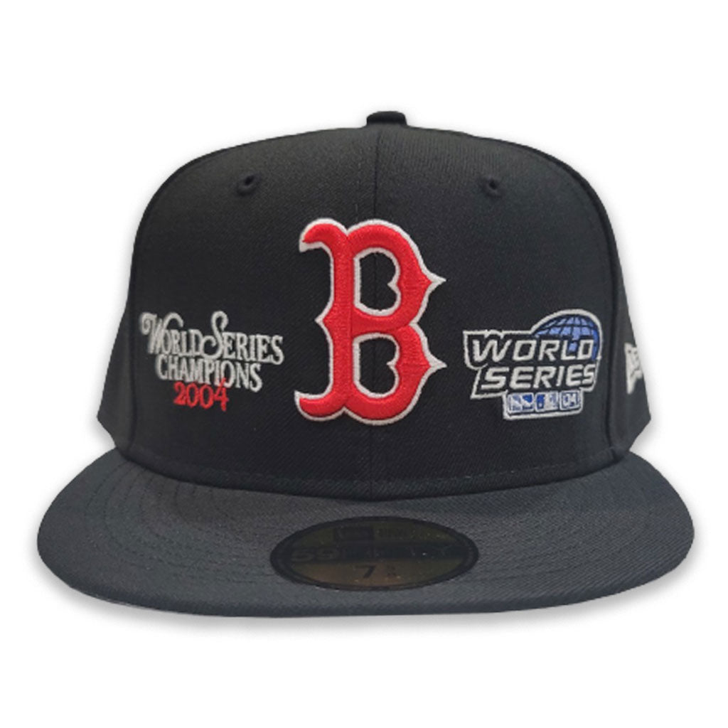 Black Boston Red Sox Gray Bottom 2004 World Series Champions New Era 59FIFTY Fitted 7 3/8