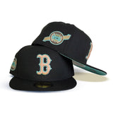 Black Boston Red Sox Mint Green Bottom Fenway Park Side Patch New Era 59Fifty Fitted