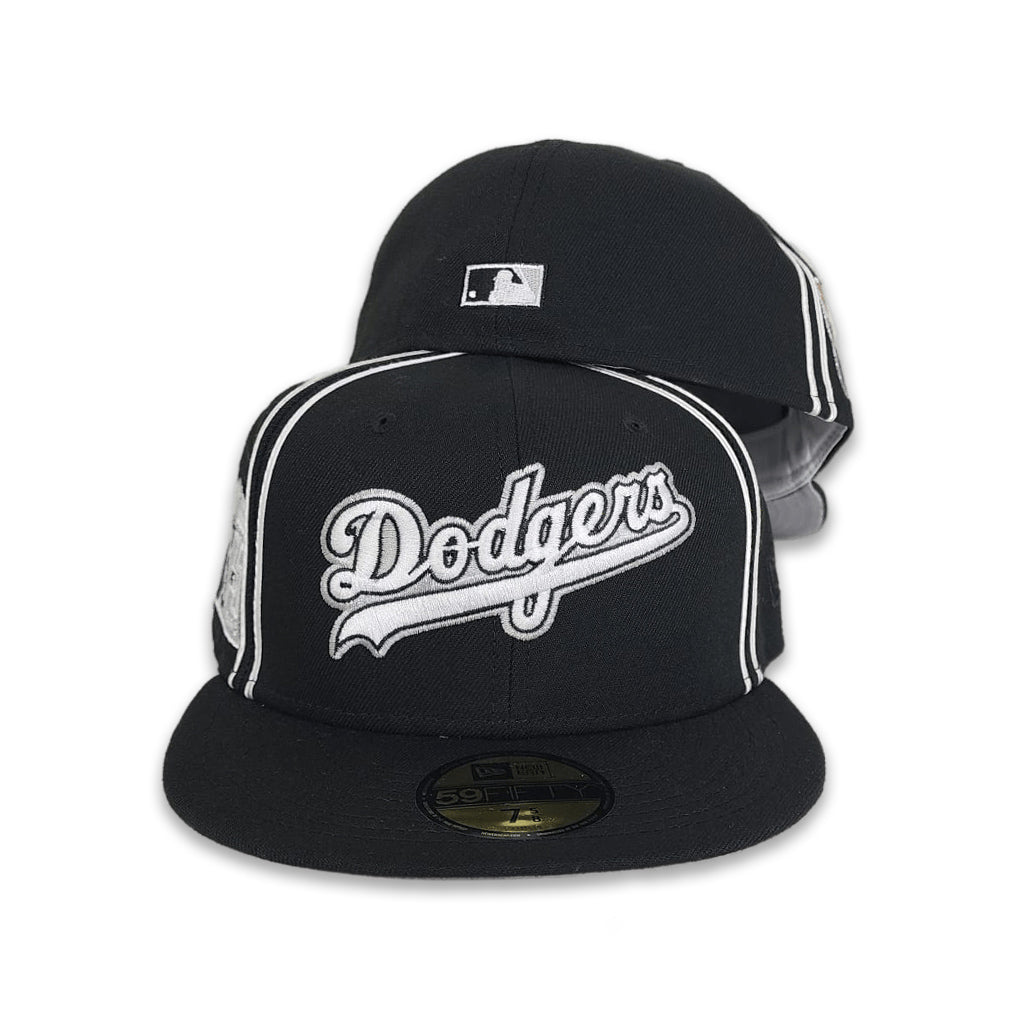 Black Brooklyn Dodger Dark Green Visor Red Bottom Jackie Robinson 75th Years Side Patch New Era 59FIFTY Fitted 75/8