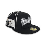 Black Brooklyn Dodger Gray Bottom Jackie Robinson 75th Years Side Patch New Era 59Fifty Fitted