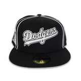 Black Brooklyn Dodger Gray Bottom Jackie Robinson 75th Years Side Patch New Era 59Fifty Fitted