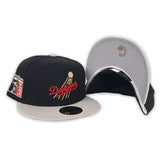 Black Brooklyn Dodger Stone Visor Gray Bottom Jackie Robinson 75th Years Side Patch New Era 59Fifty Fitted