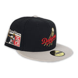 Black Brooklyn Dodger Stone Visor Gray Bottom Jackie Robinson 75th Years Side Patch New Era 59Fifty Fitted