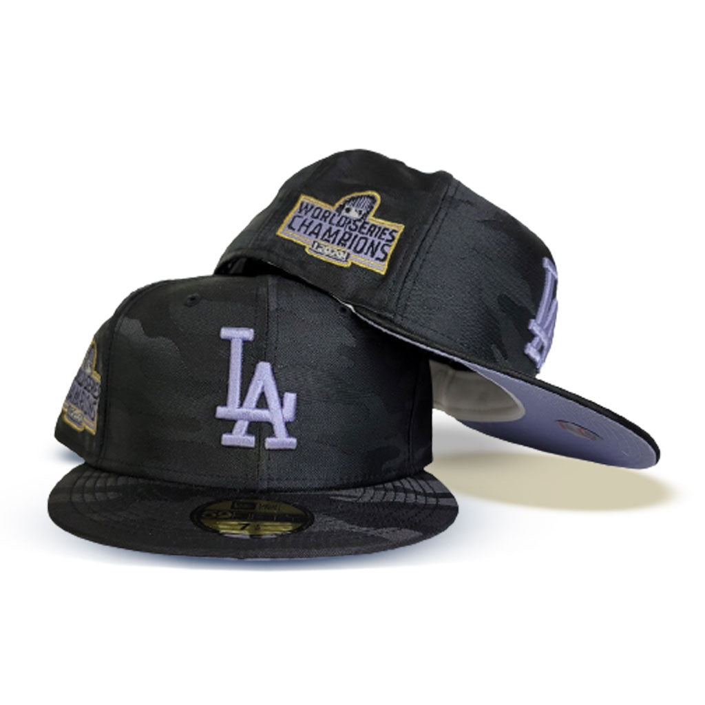Product - Black Camo Los Angeles Dodgers Lavender Purple Bottom 2020 World Champions New Era 59Fifty Fitted