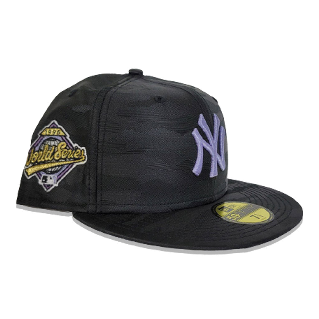 Black Camo New York Yankees Lavender Purple Bottom 1996 World Series New Era 59Fifty Fitted