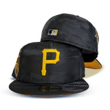 Black Camo Pittsburgh Pirates Yellow Bottom 1959 All Star Game Side Patch New Era 59Fifty Fitted