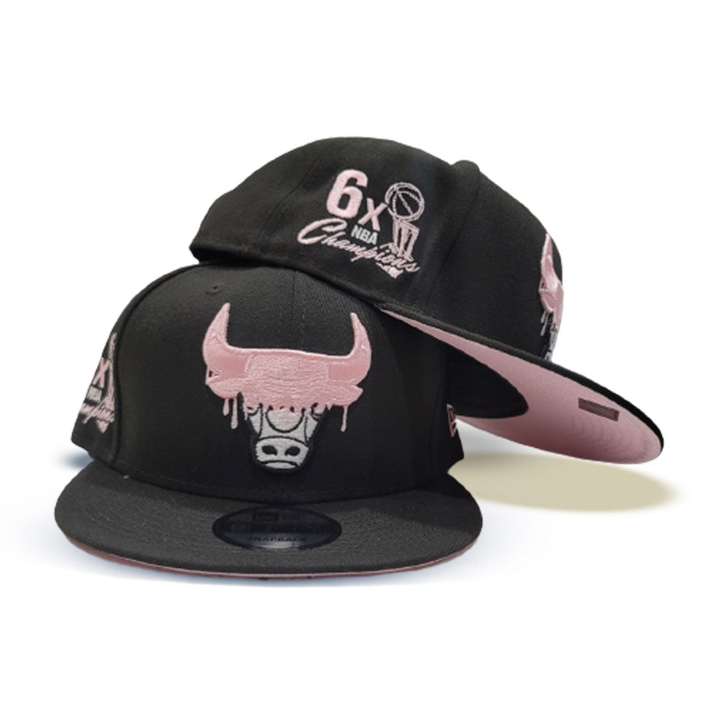 Chicago Bulls New Era Hardwood Classics Pink Black Snapback Hat Windy City  Used