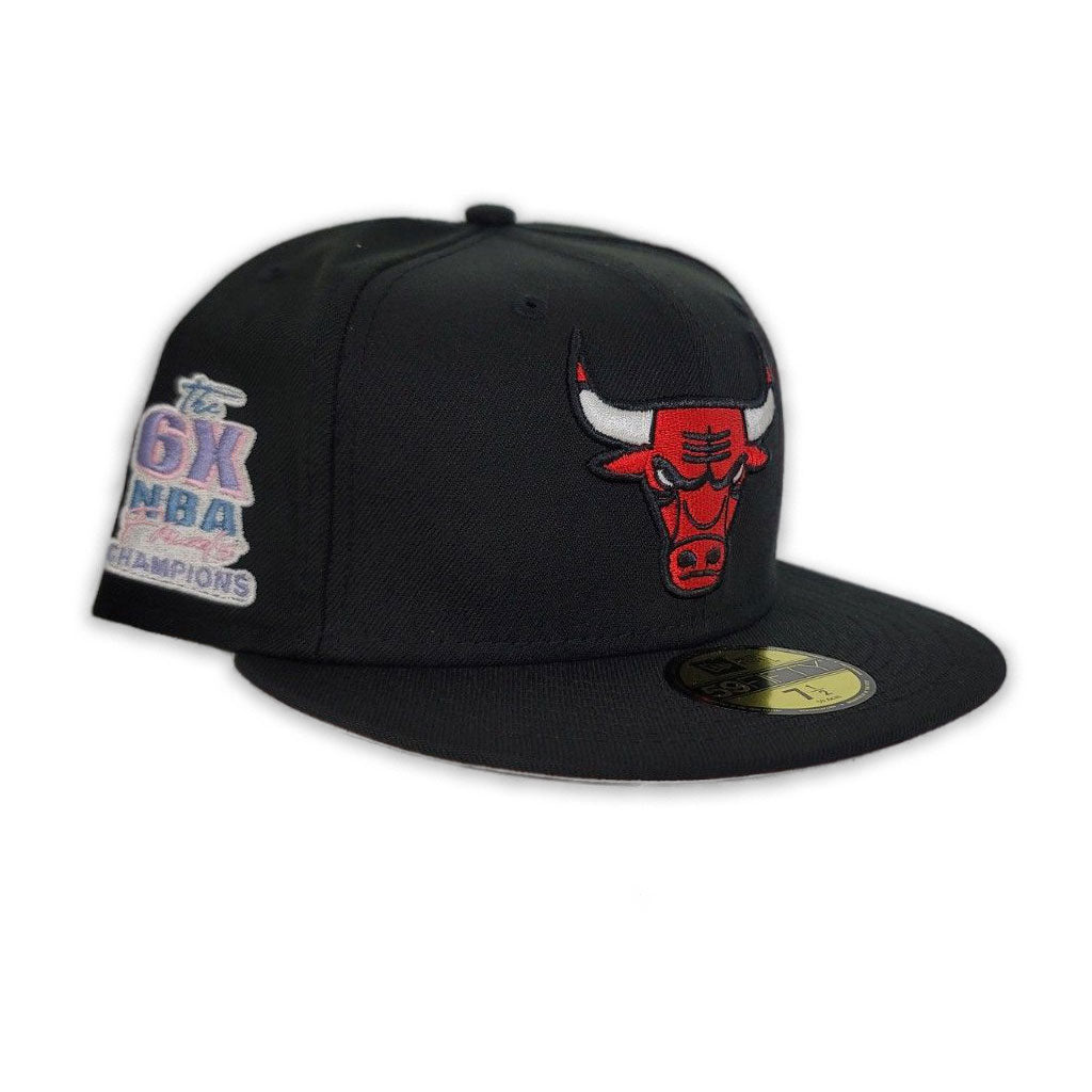 Black Chicago Bulls Red Bottom Champions Trophy Side Patch New Era 59FIFTY Fitted 7 1/4