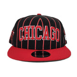 Black Chicago Bulls Pinstripe Green Bottom New Era 9Fifty Snapback