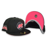 Black Chicago Cubs Neon Pinkl Bottom Wrigley Field Side Patch New Era 59Fifty Fitted