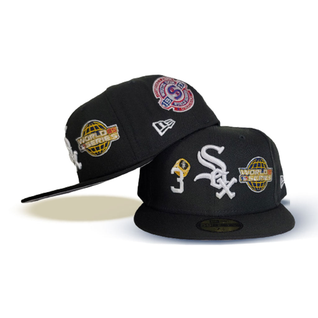 Black Chicago White Sox 3X World Series Champions Ring New Era 59Fifty  Fitted