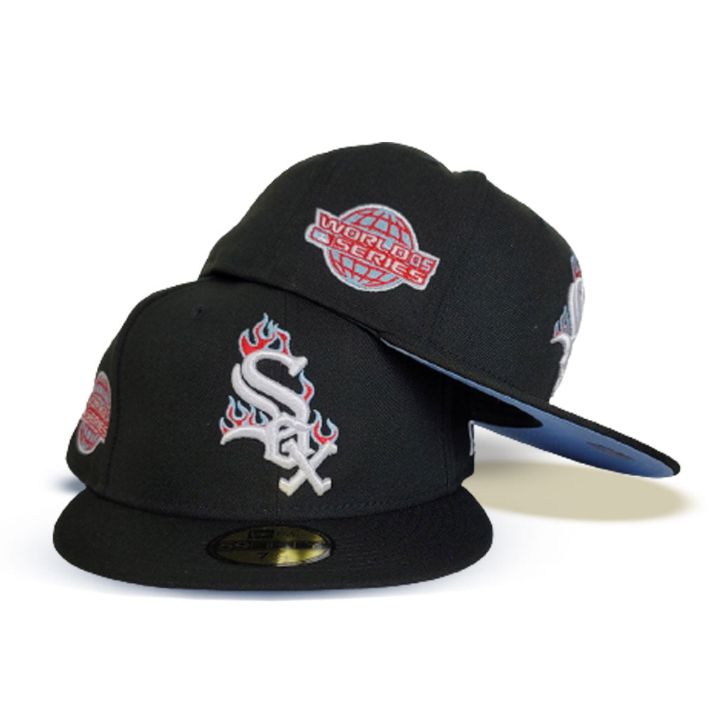 Umpire Black New Era 59FIFTY Fitted Black / Oceanside Blue | Front Door Red | White / 7 7/8