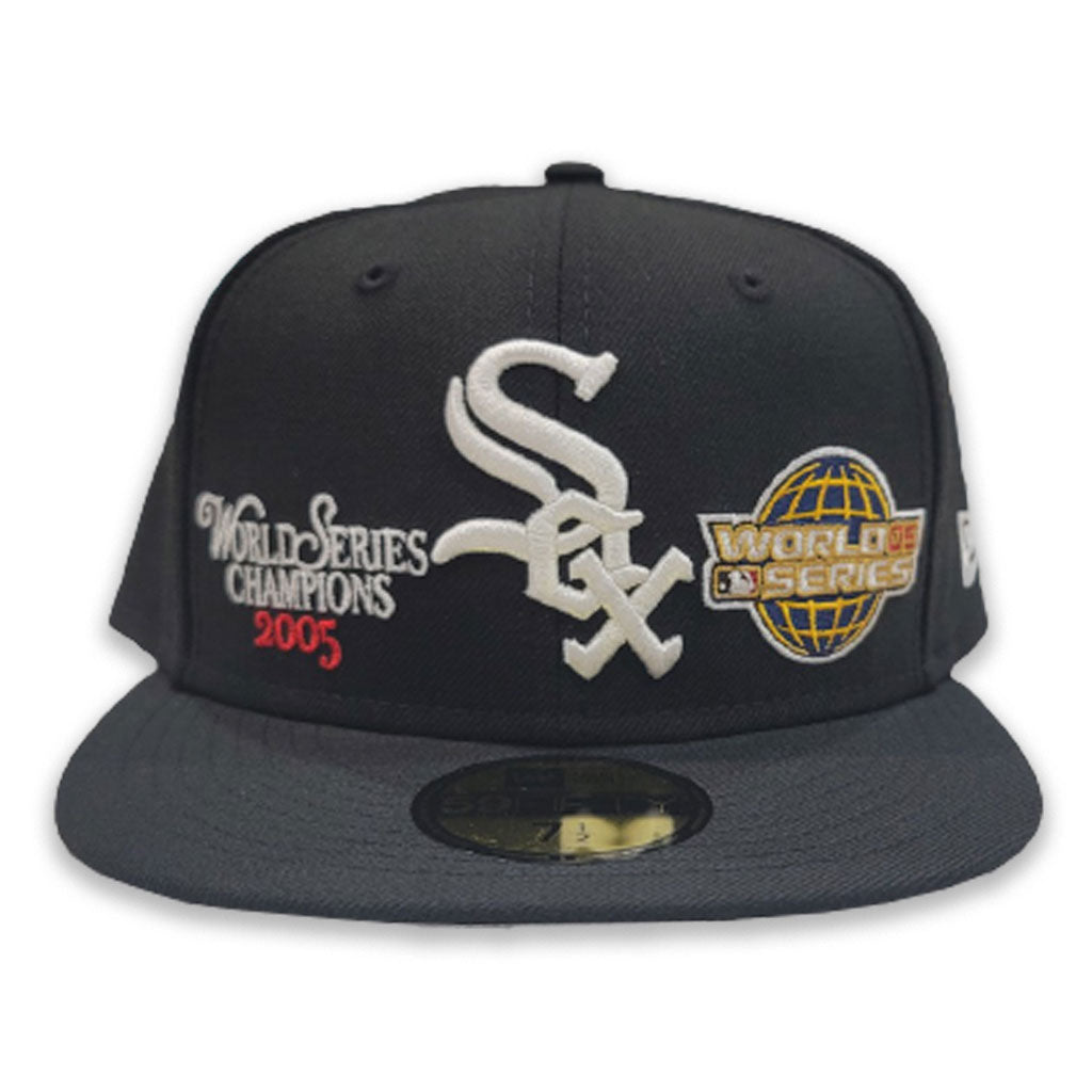 Black Chicago White Sox Gray Bottom 2005 World Series Champions New Era 59FIFTY Fitted 7 3/4