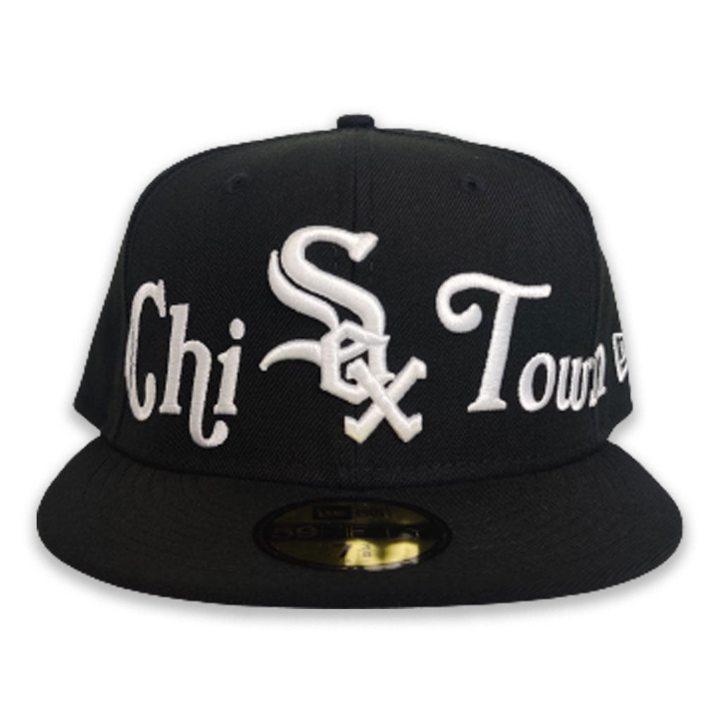 Chicago White Sox ALL-OVER SCRIBBLE Black Fitted Hat
