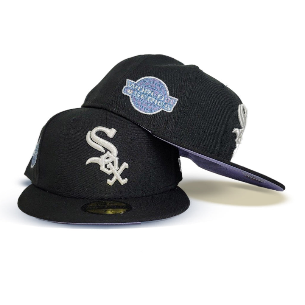 Black Chicago White Sox Lavender Bottom 2005 World Series New Era 59FIFTY Pop Sweat Fitted 75/8