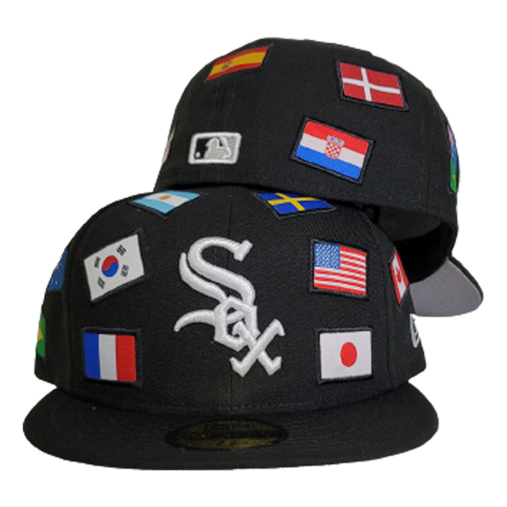 Black Chicago White Sox New Era All Over Flag 59FIFTY Fitted 77/8