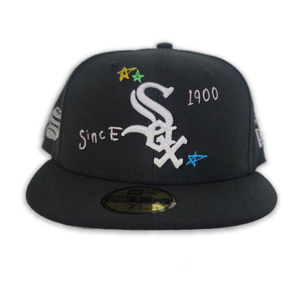 Chicago White Sox ALL-OVER SCRIBBLE Black Fitted Hat