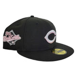 Black Cincinnati Reds Pink Paisley Bottom 1990 World Series Side Patch New Era 59Fifty Fitted