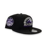 Black Colorado Rockies Purple Bottom 10 Years Anniversary Side Patch New Era 9Fifty Snapback