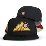 Black Colorado Rockies Red Bottom 25th Anniversary Side Patch New Era 59Fifty Fitted