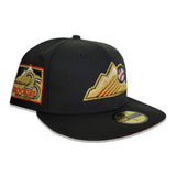Black Colorado Rockies Red Bottom 25th Anniversary Side Patch New Era 59Fifty Fitted