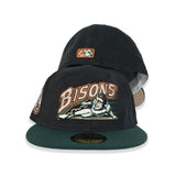 Black Corduroy Buffalo Bisons Forest Green Visor Tan Bottom Buffalo Bison Side Patch New Era 59Fifty Fitted