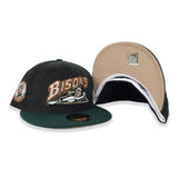 Black Corduroy Buffalo Bisons Forest Green Visor Tan Bottom Buffalo Bison Side Patch New Era 59Fifty Fitted