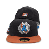 Black Corduroy Calfornia Angels Rust Visor Cardinal Blue Bottom 35th Anniversary Side Patch New Era 59Fifty Fitted